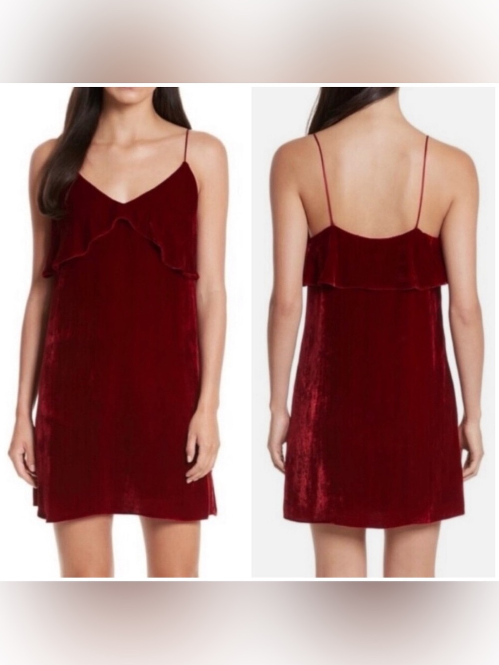 Alice + Olivia Bess Red Velvet Dress S